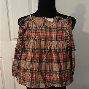 Crewcuts Multicolor Striped Plaid Top great for the Holiday season or fall.